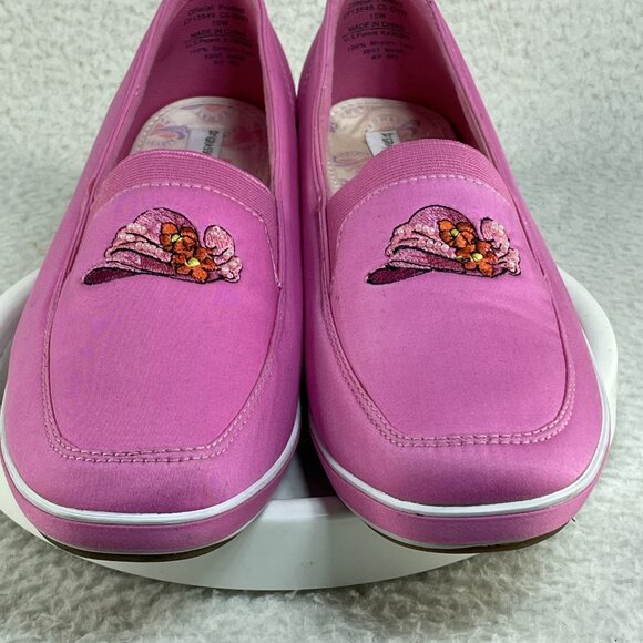 Keds Grasshoppers Shoes Womens 10W Pink Red Hat Society Slip On Wedge Heel - Picture 3 of 10